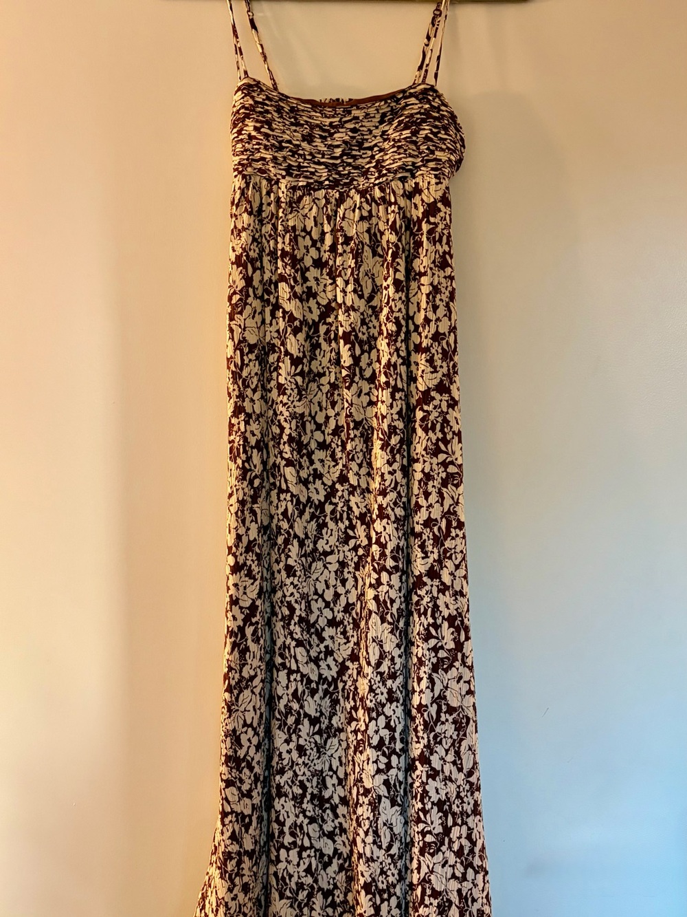 Abercrombie & Fitch Brown and Cream Floral Maxi Dress